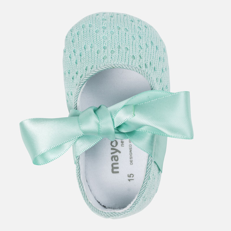 Aqua Infant Shoes Knit Bows Ties Summer Spring Infant